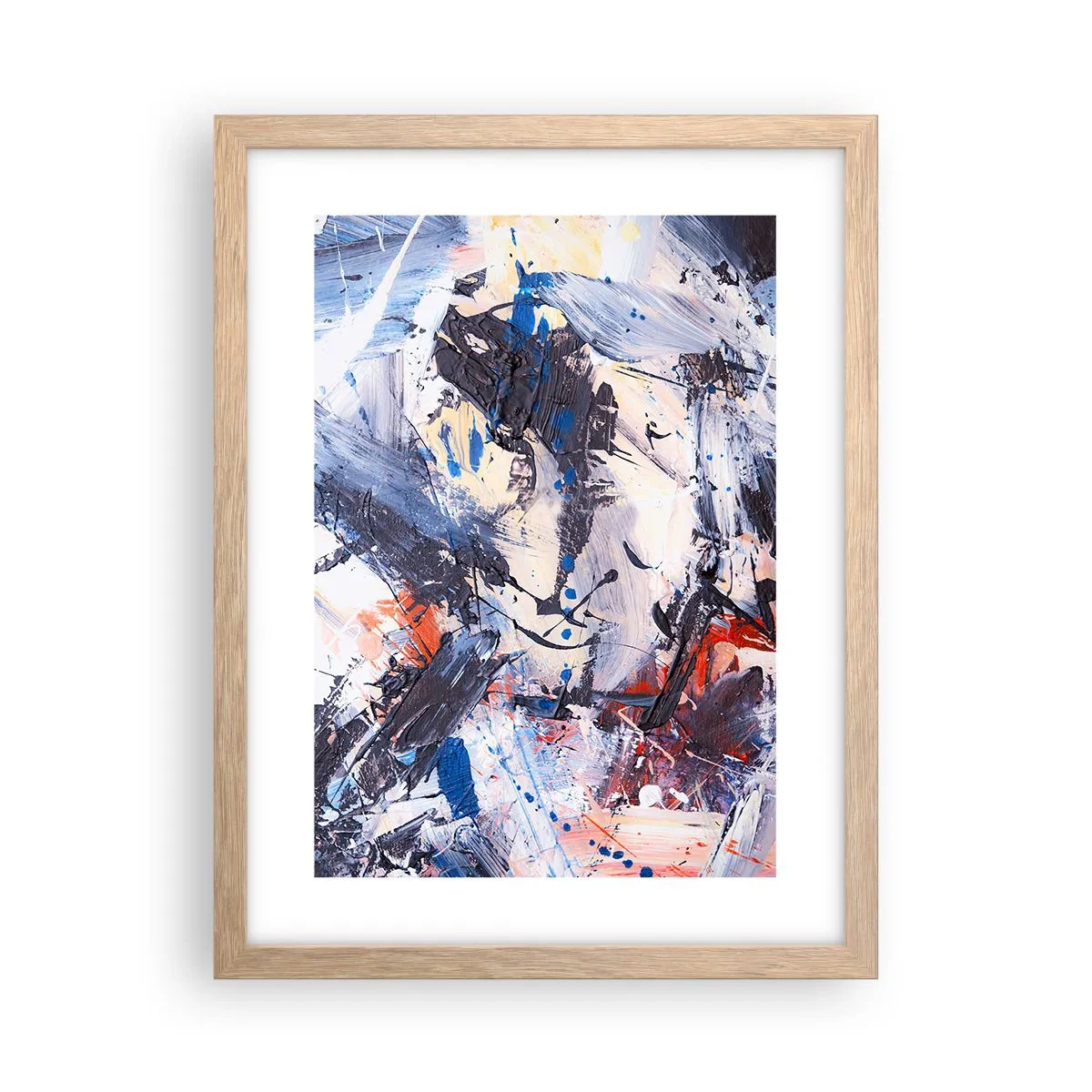 Póster en marco roble claro - Danza loca de la abstracción - 30x40 cm