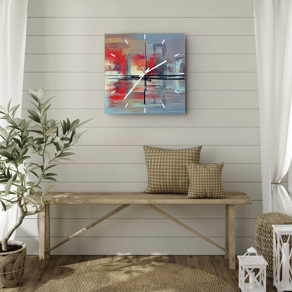 Reloj de pared - Reloj de vidrio - Paisaje en una dimensión desconocida - 40x40 cm