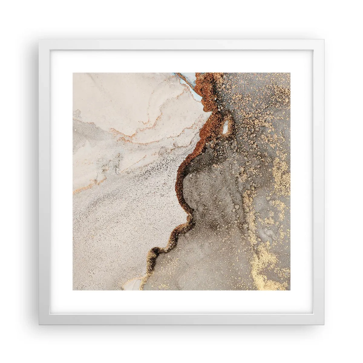 Póster en marco blanco - En la frontera de los colores - 40x40 cm