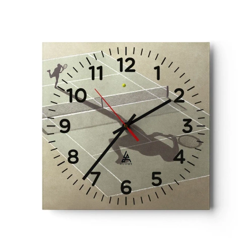 Reloj de pared - Reloj de vidrio - Véncete a ti mismo - 30x30 cm