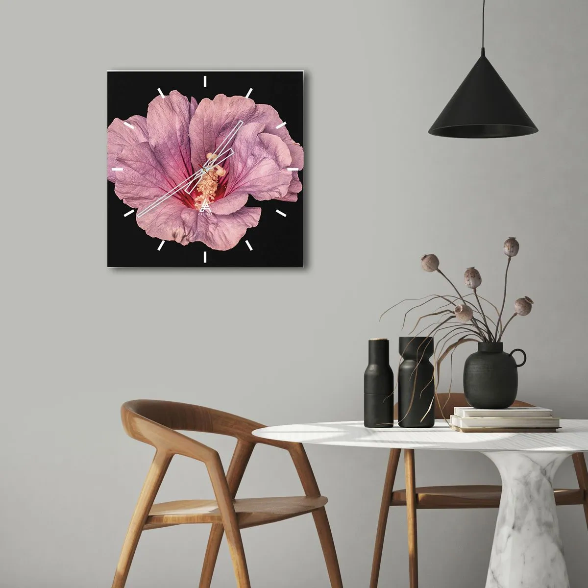 Reloj de pared - Reloj de vidrio - Directo al corazón - 30x30 cm