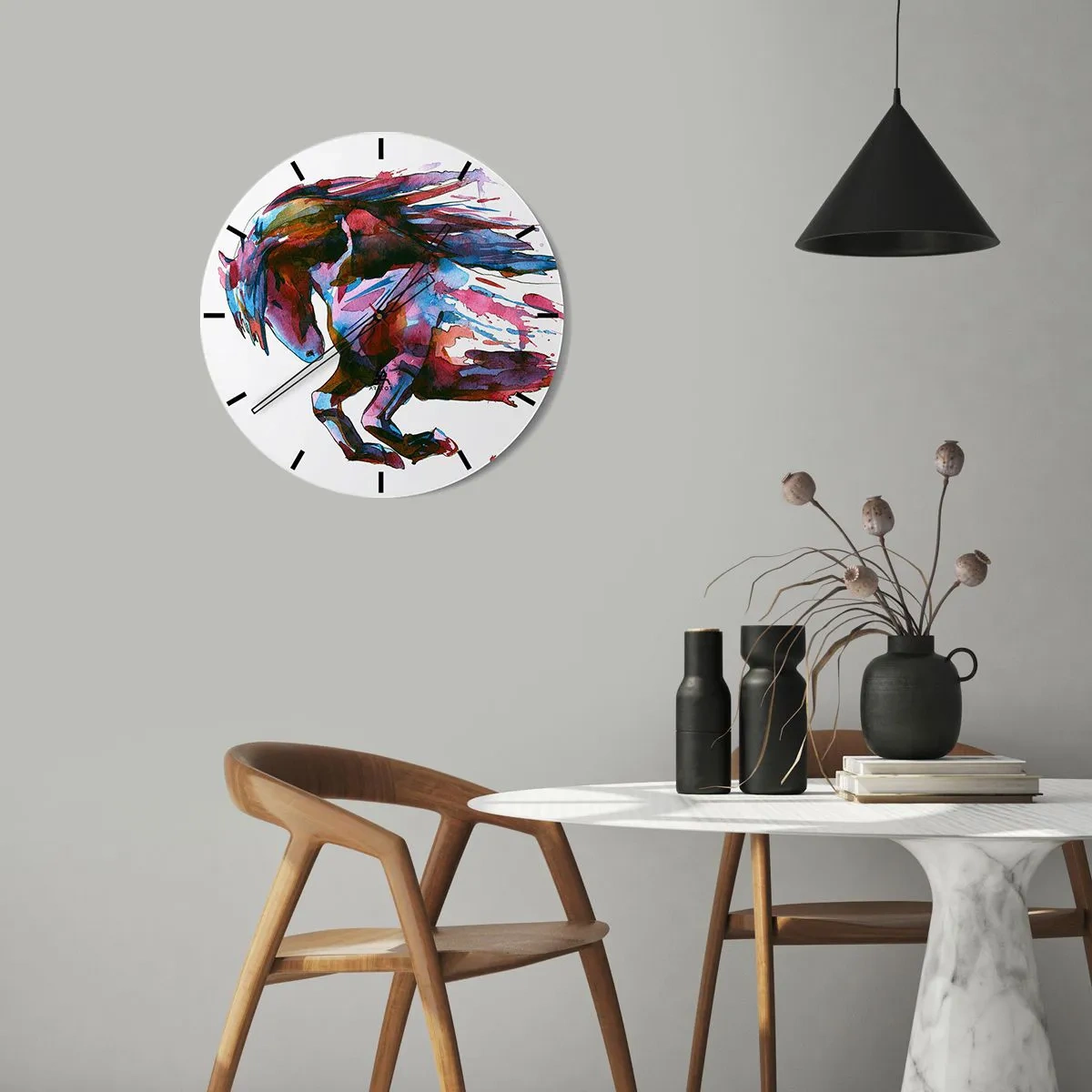 Reloj de pared - Reloj de vidrio - En éxtasis - 40x40 cm
