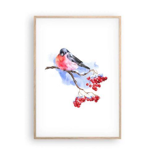 Póster en marco roble claro - Invierno en color - 70x100 cm