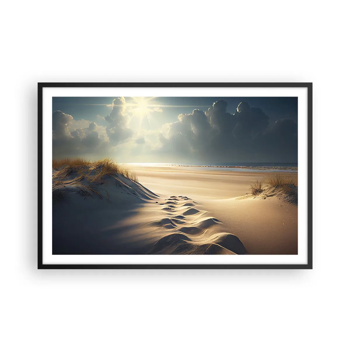 Póster en marco negro - Paisaje tranquilizador - 91x61 cm