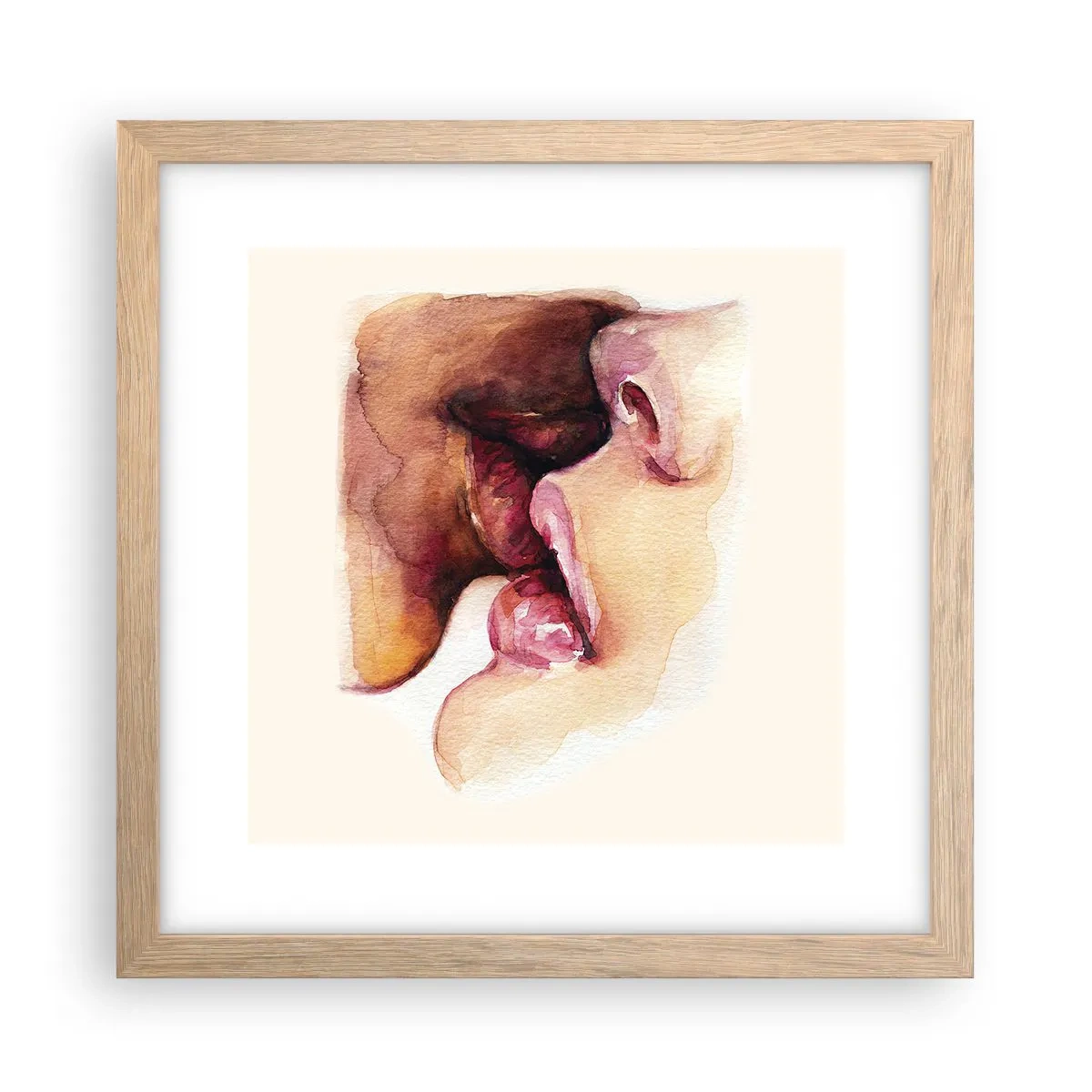 Póster en marco roble claro - Como la noche y el día, la tierra y el cielo - 30x30 cm