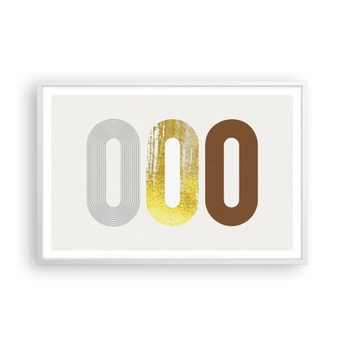 Póster en marco blanco - ¡Ooo! - 91x61 cm