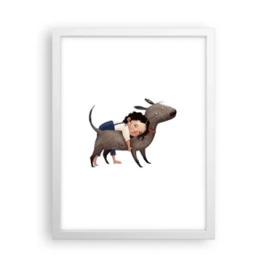 Póster en marco blanco - Mejores amigos - 30x40 cm