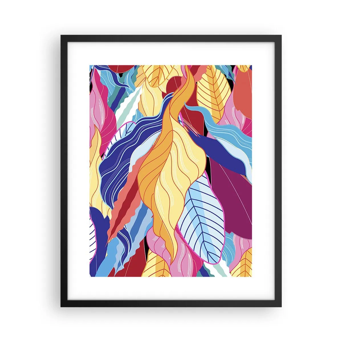 Póster en marco negro - Desorden colorido - 40x50 cm