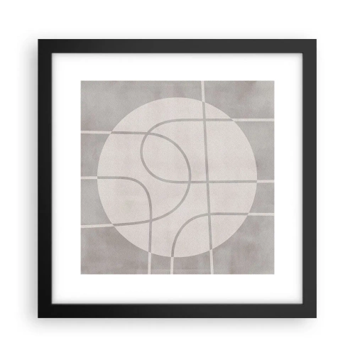 Póster en marco negro - Circular y rectilíneo - 30x30 cm