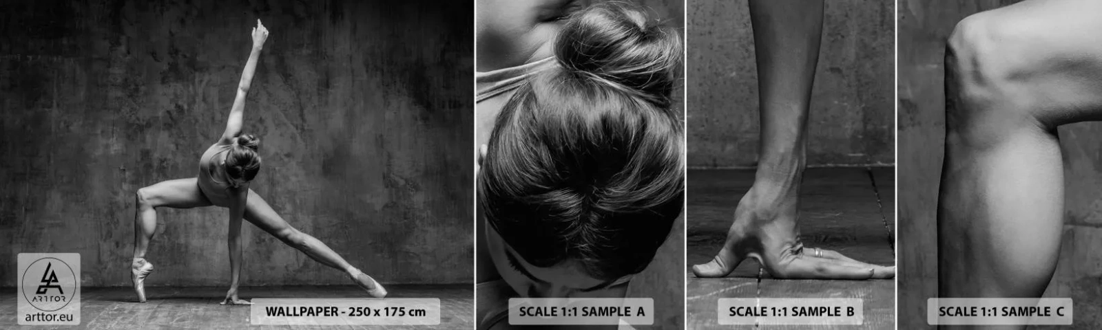 Muestra de fotomural autoadhesivo Deluxe Sticker - Equilibrio perfecto - Gimnasia, Ballet, Bailar - 100x30 cm