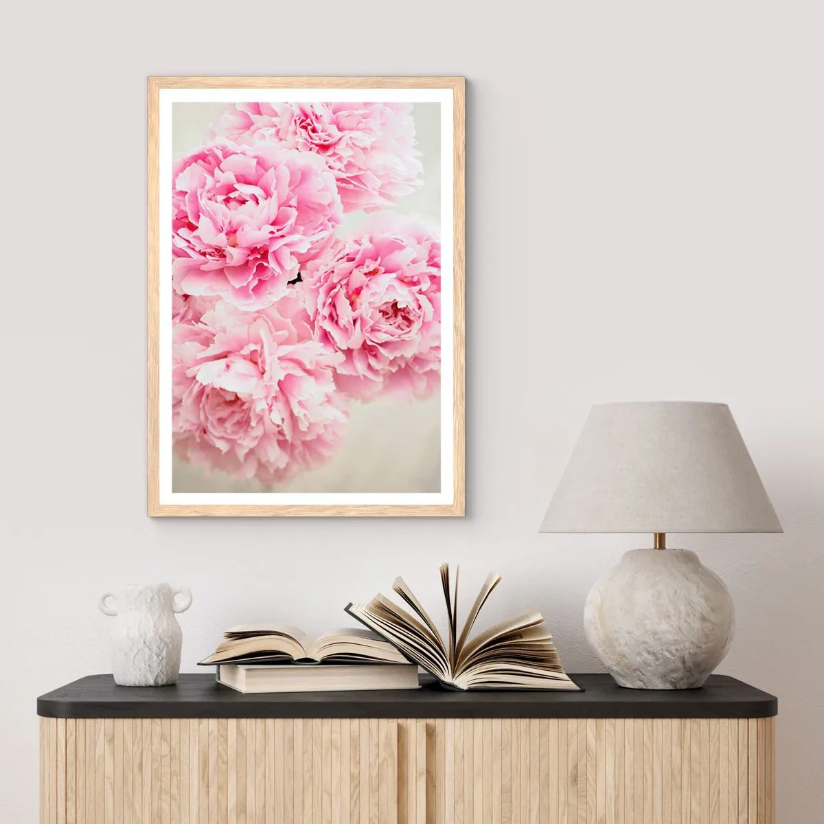 Póster en marco roble claro - En el esplendor del rosa - 40x50 cm