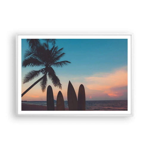 Póster en marco blanco - Mañana también disfrutaremos - 100x70 cm