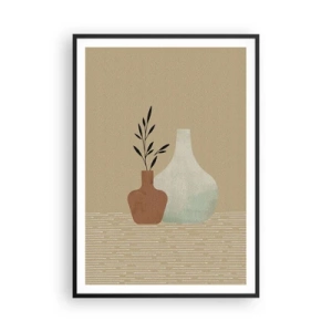 Póster en marco negro - Jarrón y su idea - 70x100 cm