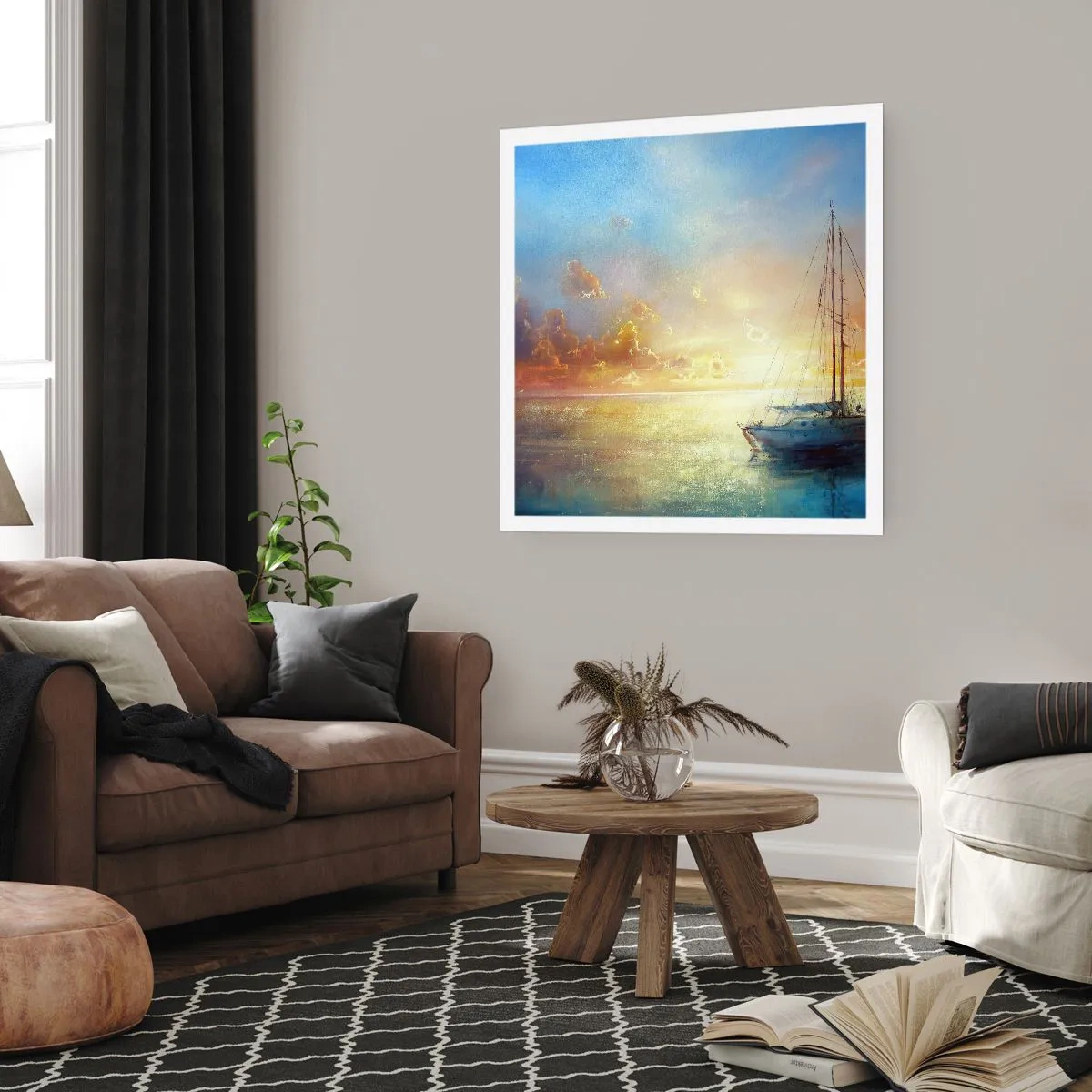 Póster - En una bahía dorada - 40x40 cm
