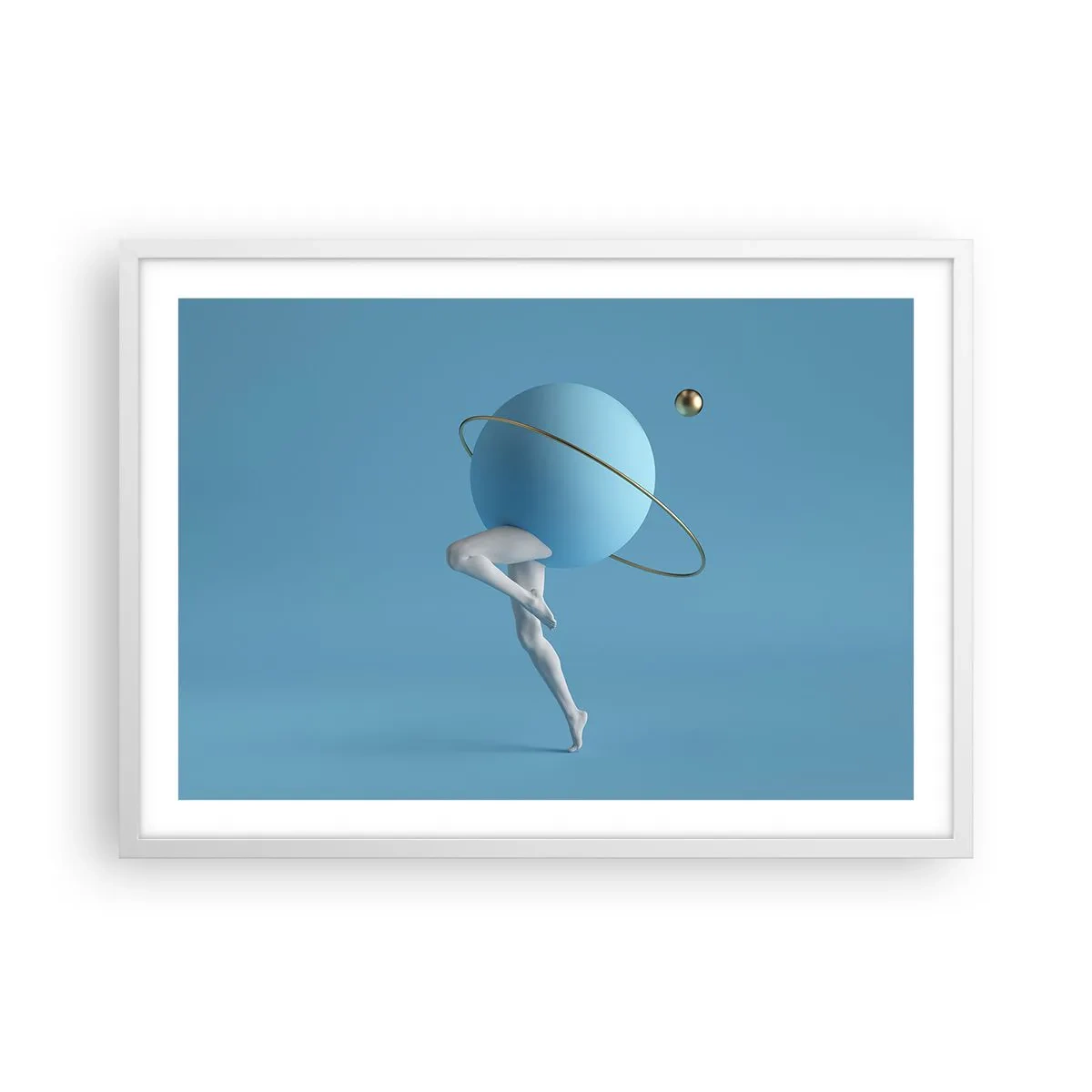 Póster en marco blanco - Y los planetas se vuelven locos - 70x50 cm