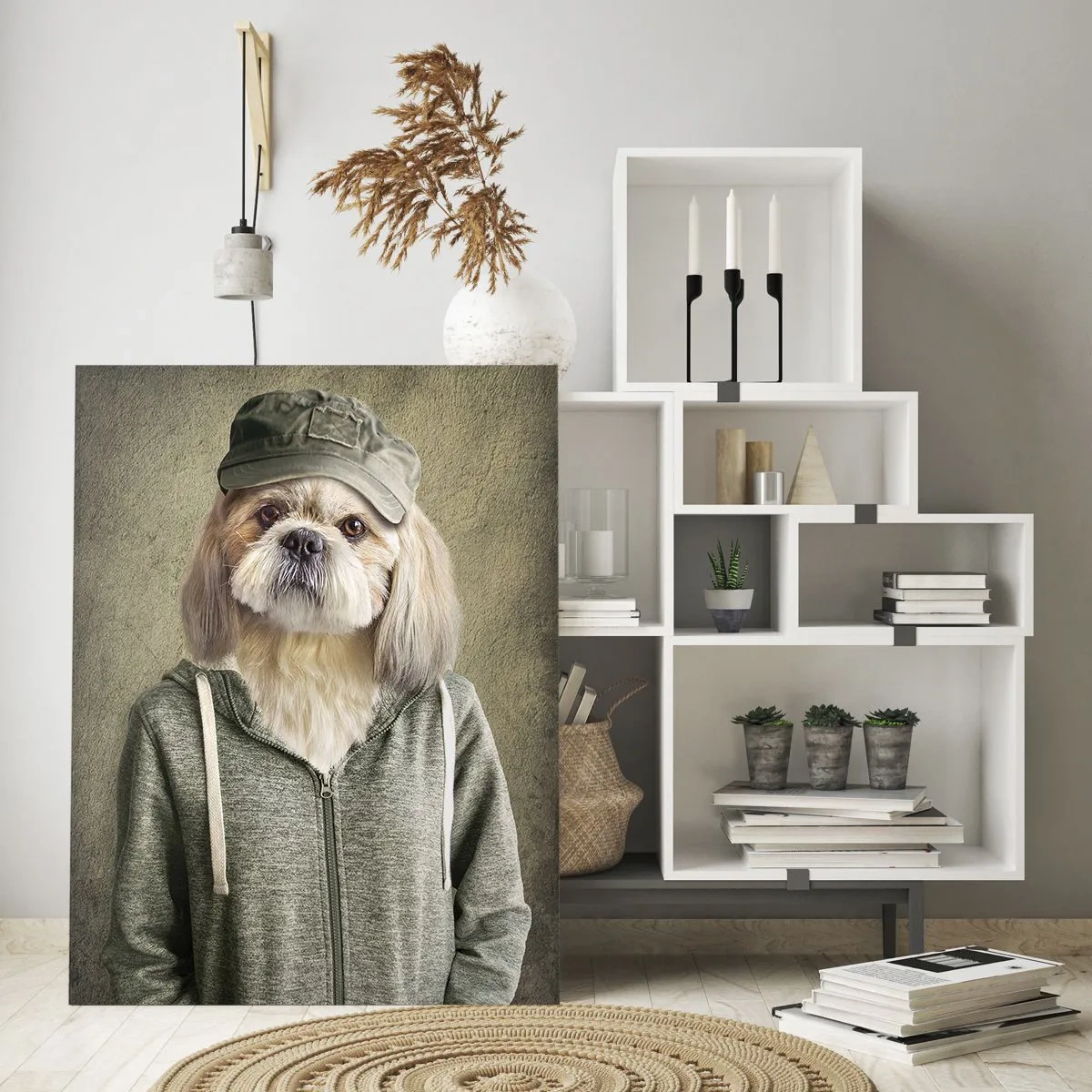 Cuadro sobre vidrio - Impresiones sobre Vidrio - Tres animales en varios estilos, desde elegantes hasta casuales. - 50x70cm - Prefiero tomármelo con calma - Decoración de pared moderna para salón y dormitorio ARTTOR