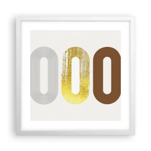 Póster en marco blanco - ¡Ooo! - 40x40 cm