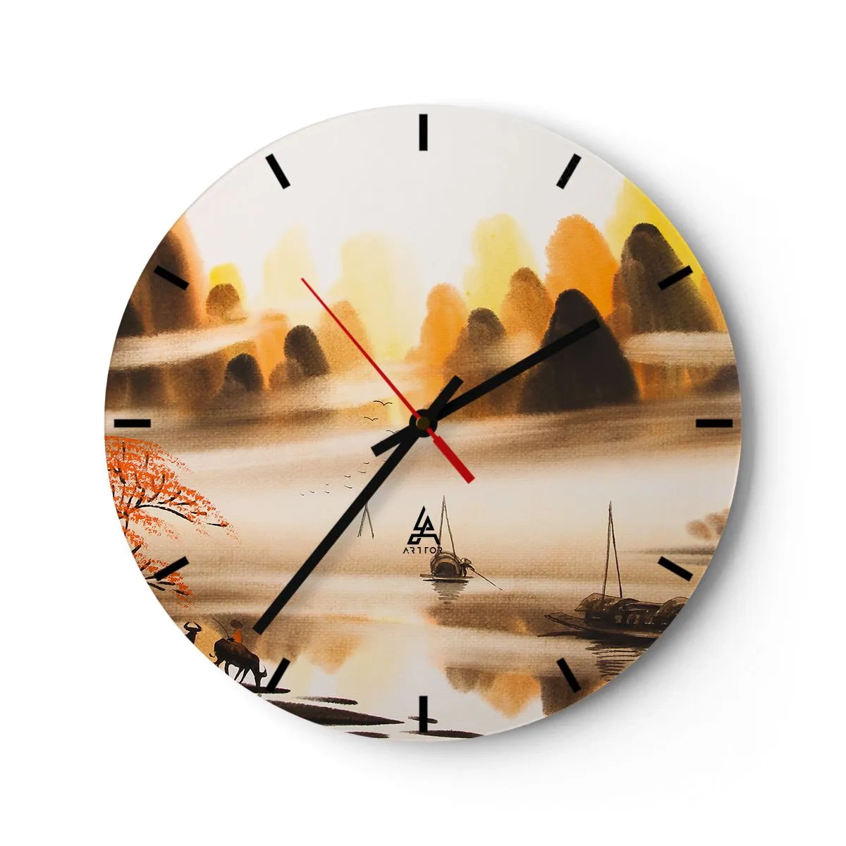 Reloj de pared - Reloj de vidrio - Más allá del Lejano Oriente - 30x30 cm