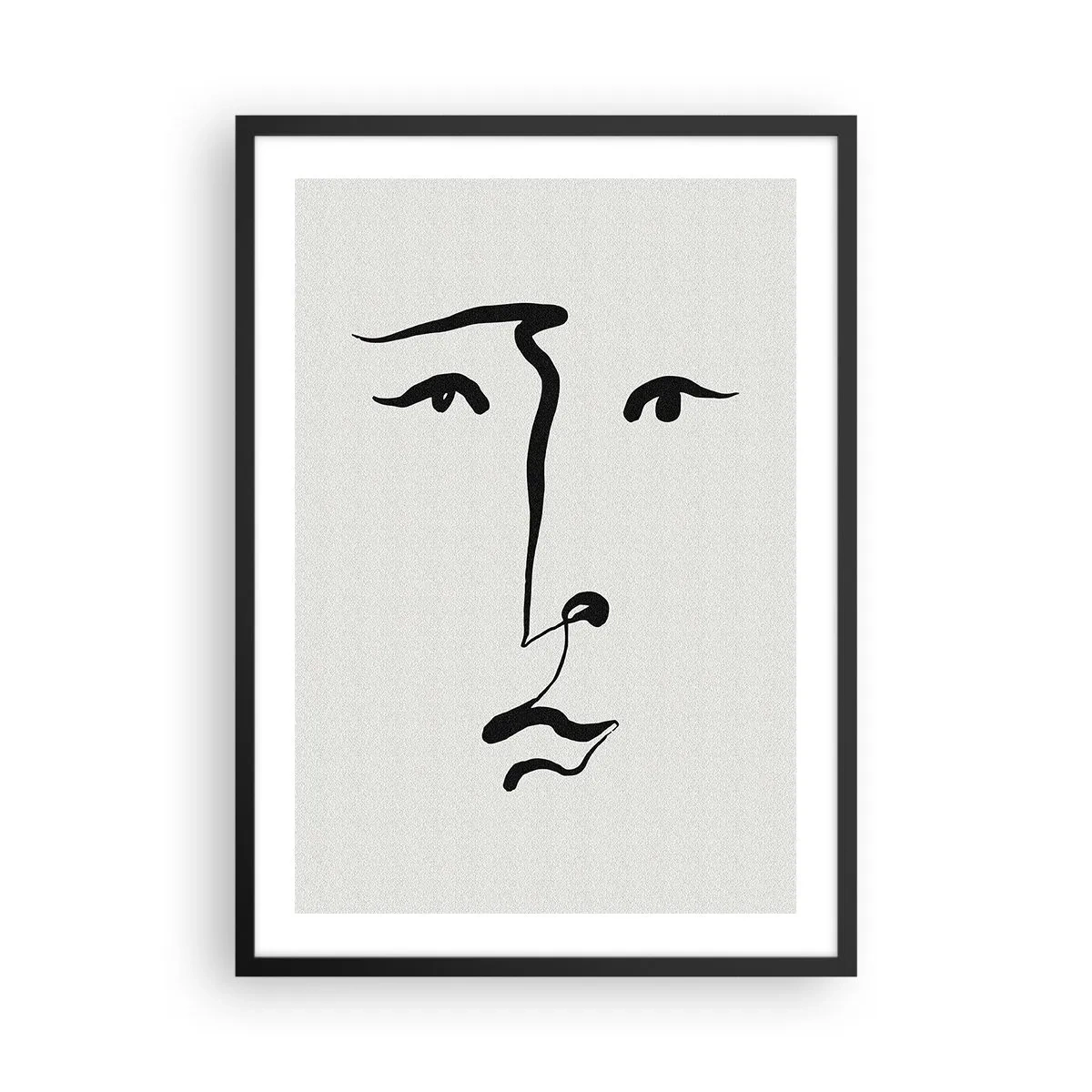 Póster en marco negro - Retrato en una línea - 50x70 cm