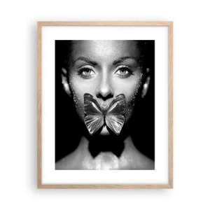 Póster en marco roble claro - Beso de mariposa - 40x50 cm