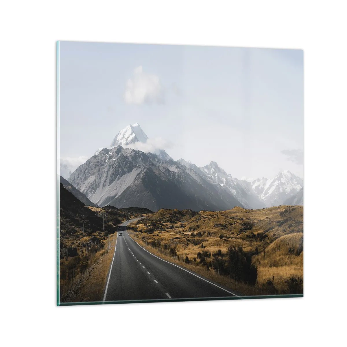 Cuadro sobre vidrio - Impresiones sobre Vidrio - El camino al corazón de las montañas - 70x70 cm