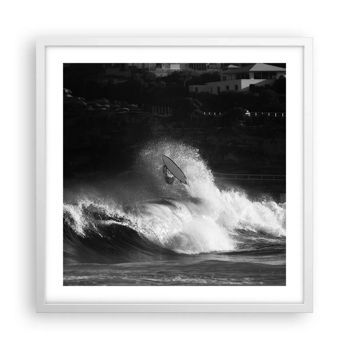 Póster en marco blanco - Desafío aceptado - 50x50 cm