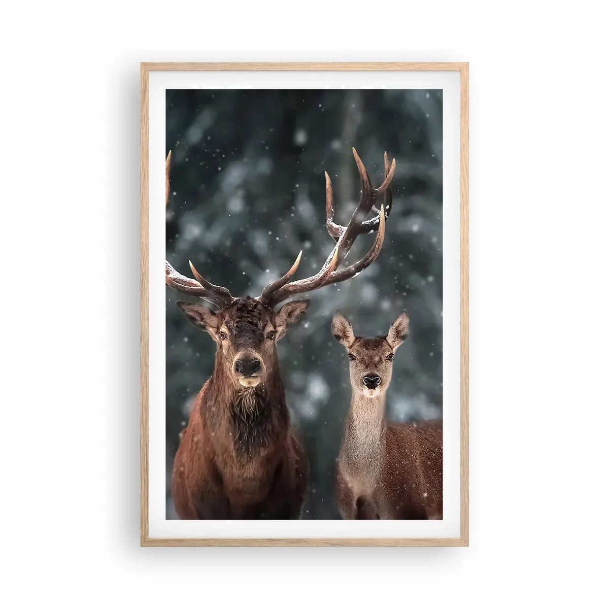 Póster en marco roble claro - El señor y la señora del bosque - 61x91 cm