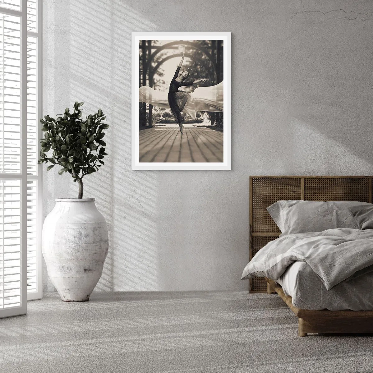 Póster en marco blanco - Danza del espíritu del jardín - 70x100 cm