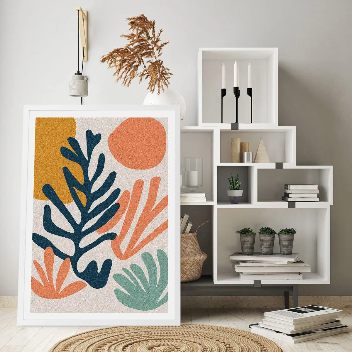 Póster en marco blanco - Mares de coral - 50x70 cm