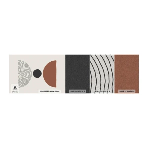 Muestra de fotomural Premium Sand - En el centro de la atención - Abstracción, Pedazo, Semicírculos - 100x30 cm