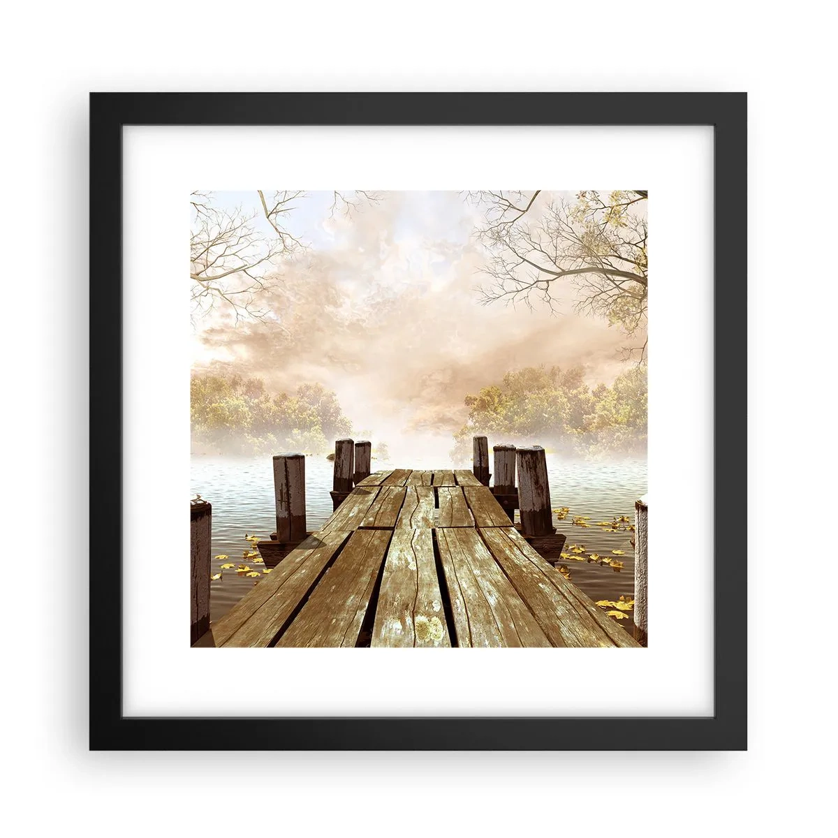 Póster en marco negro - La leve tristeza del otoño - 30x30 cm
