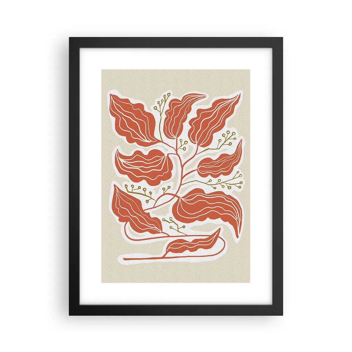 Póster en marco negro - Folk y coral - 30x40 cm