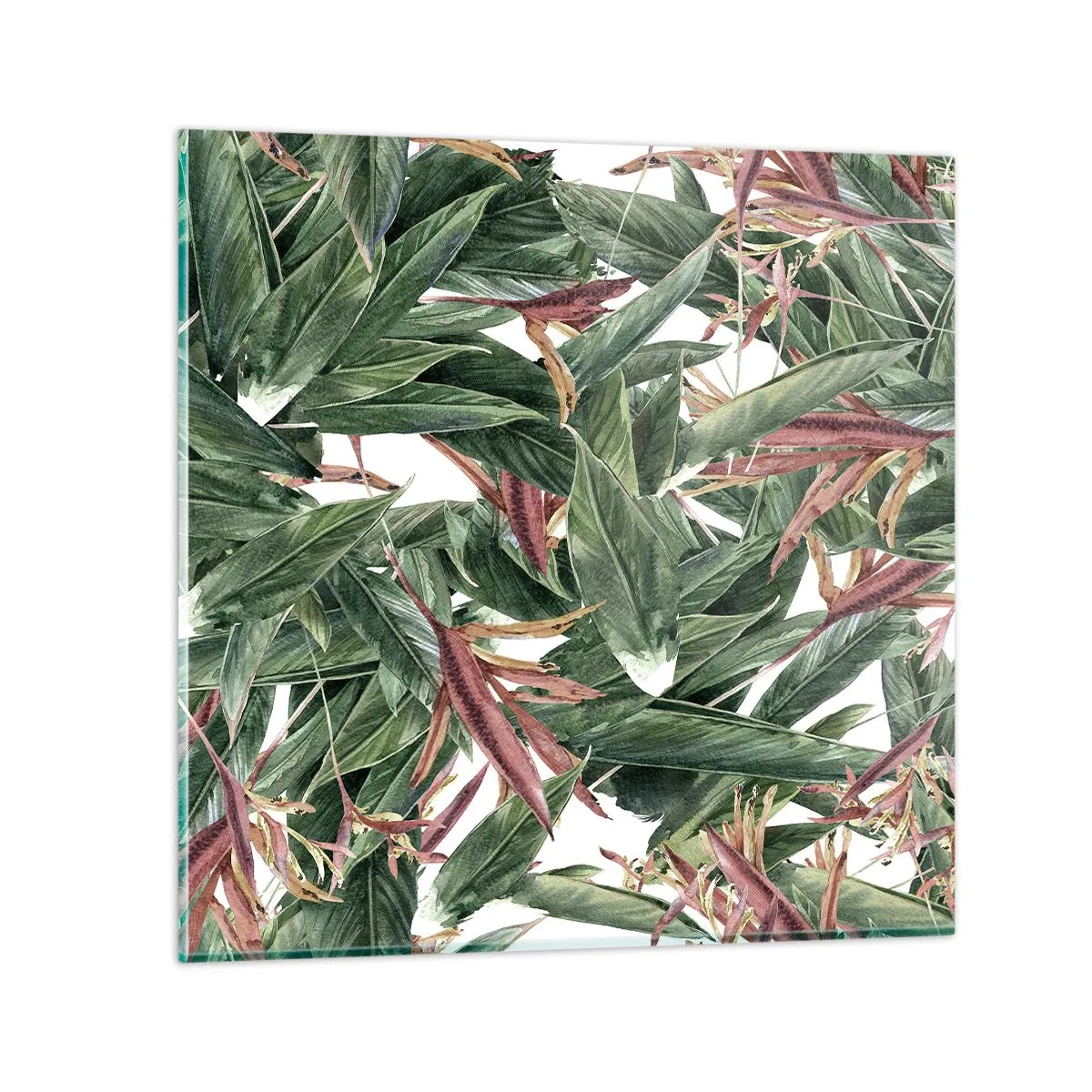 Cuadro sobre vidrio - Impresiones sobre Vidrio - Naturaleza esmeralda y lila - 70x70 cm