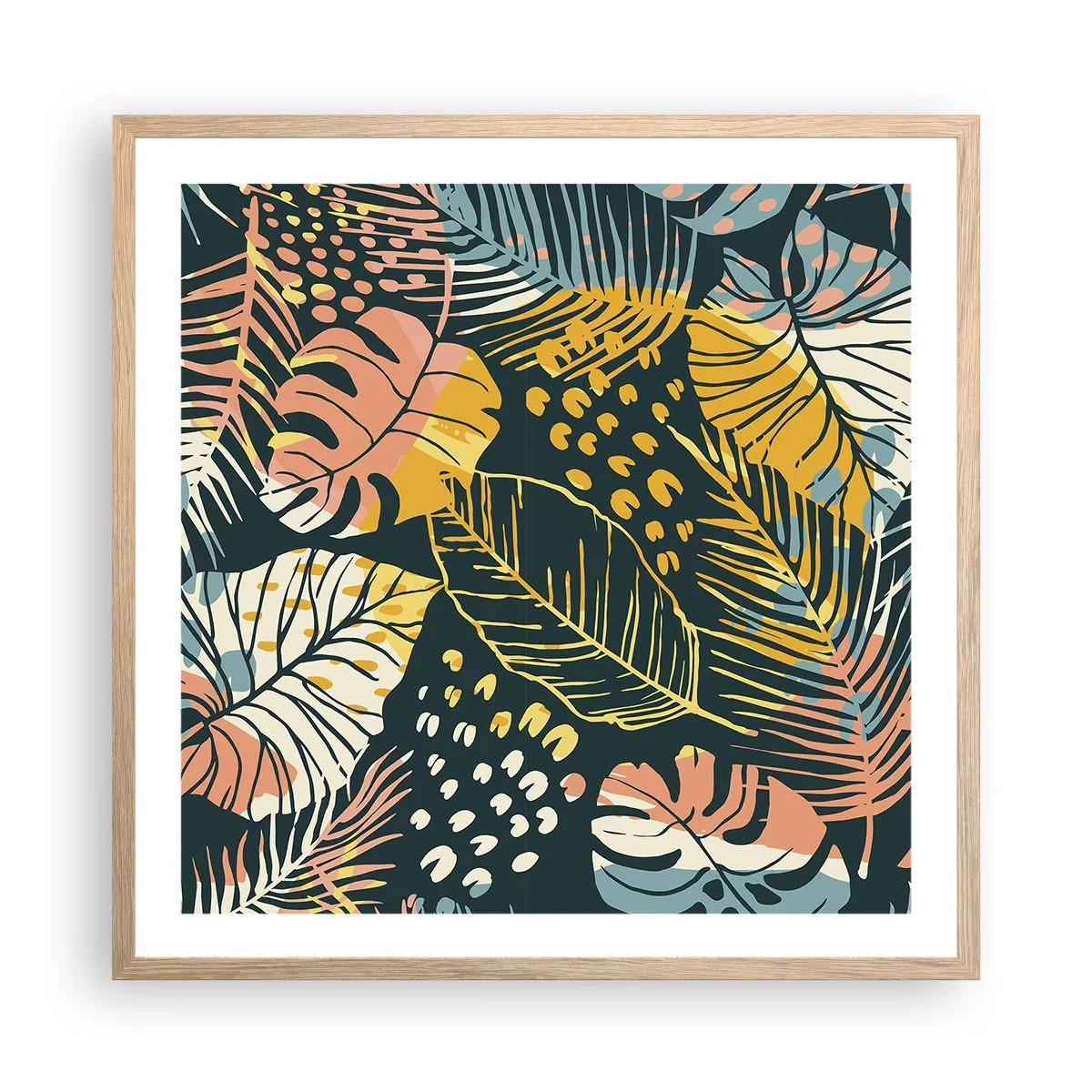 Póster en marco roble claro - Una frondosa fantasía - 60x60 cm