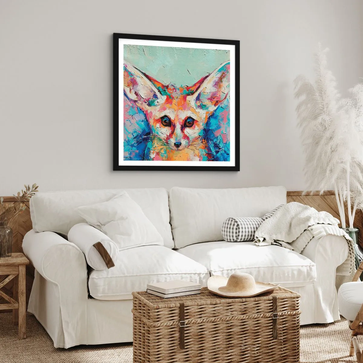 Póster en marco negro - Mirada penetrante - 60x60 cm