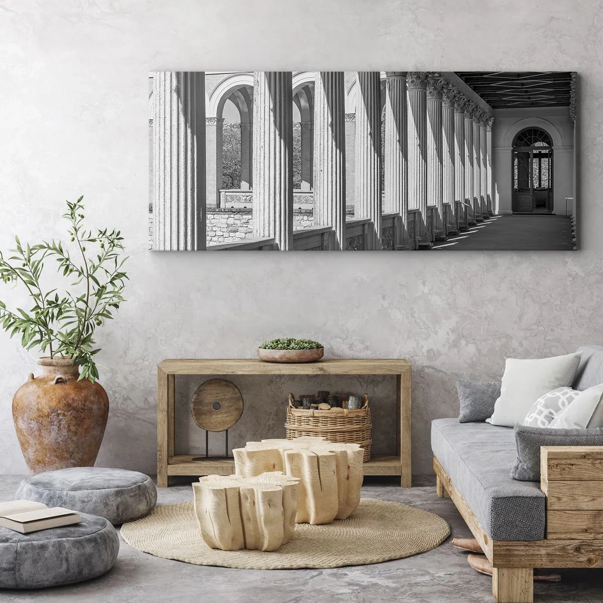 Cuadro sobre lienzo - Impresión de Imagen - Galería soleada - 100x40 cm