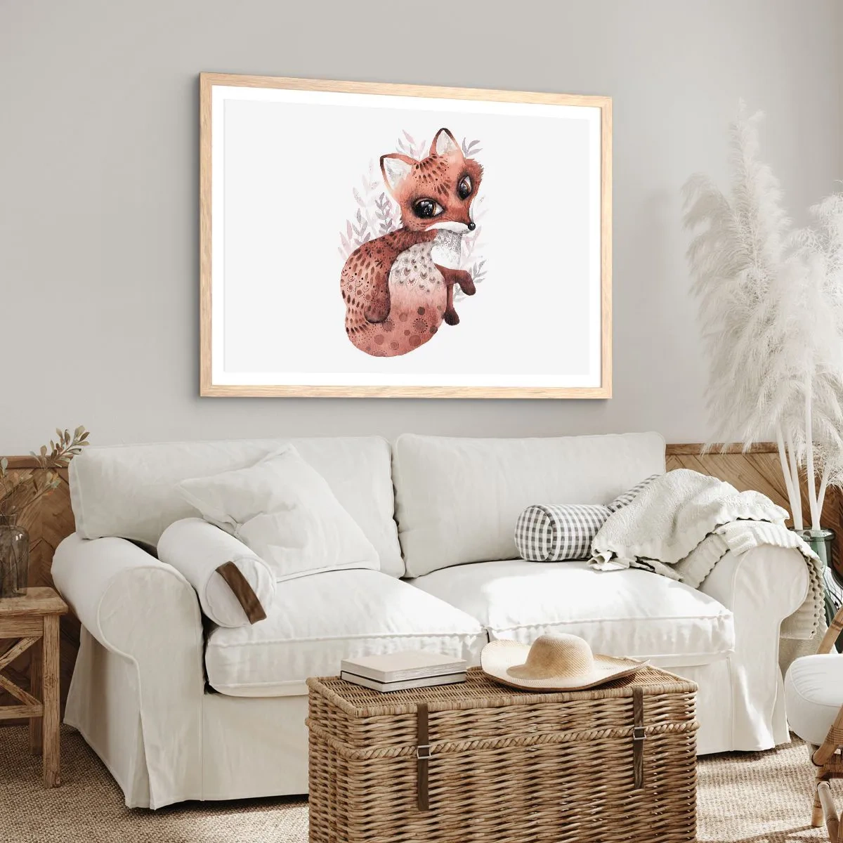 Póster en marco roble claro - Dulzura y amor - 100x70 cm