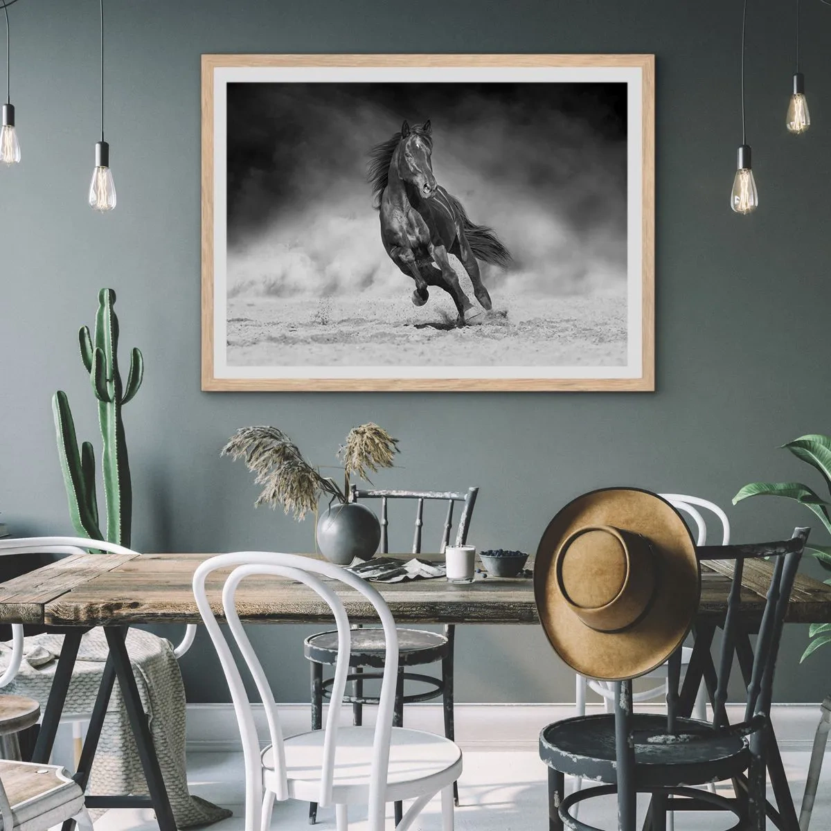 Póster en marco roble claro - Digno del propio emir - 70x50 cm