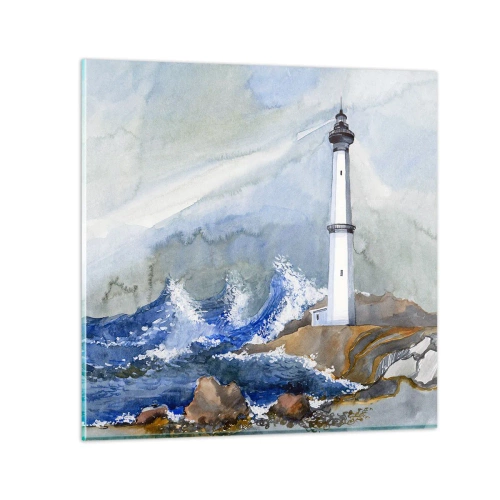 Cuadro sobre vidrio - Impresiones sobre Vidrio - Contra la oscuridad y la tormenta - 40x40 cm