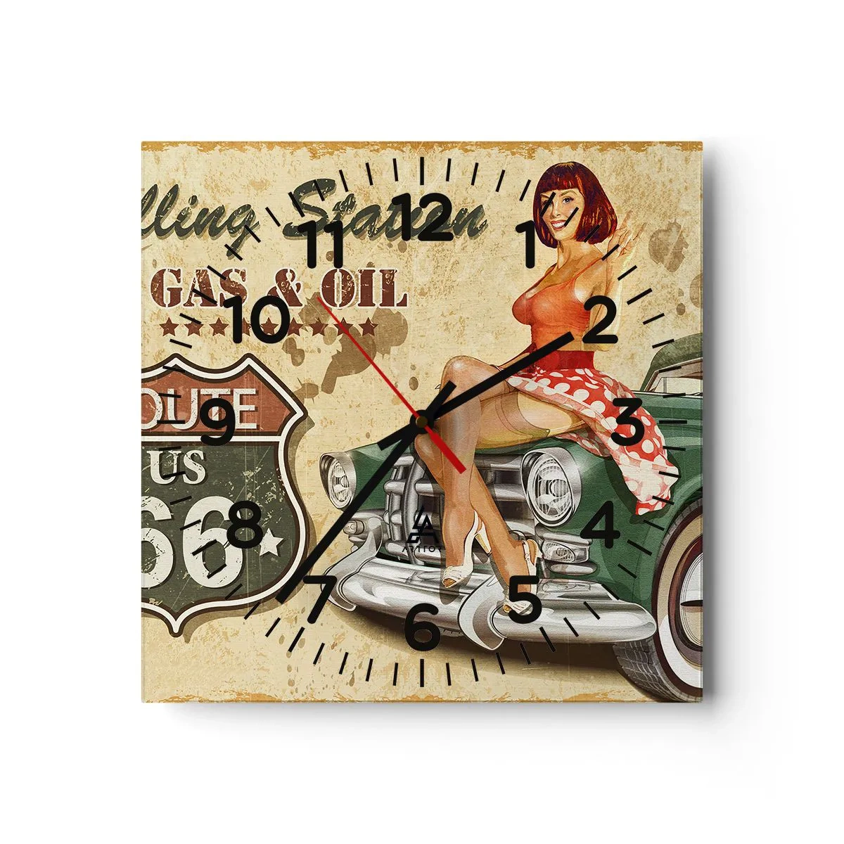 Reloj de pared - Reloj de vidrio - Los gloriosos años 40 - 30x30 cm