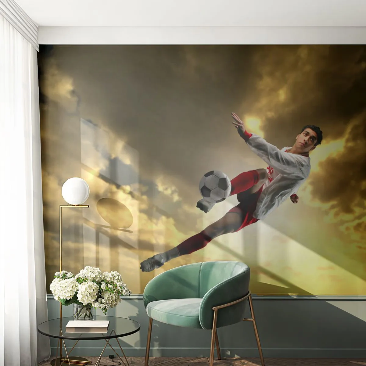 Fotomural Standard Eco - El cielo del fútbol - Deporte, Futbolista, Fútbol americano - 400x280 cm