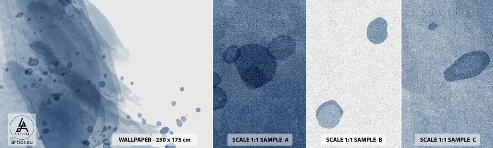 Muestra De Fotomural Standard Eco - Tul azul - Abstracción, Pedazo, Cuadro - 100x30 cm