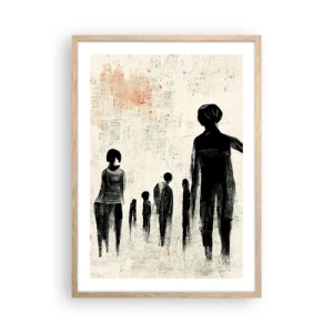 Póster en marco roble claro - Contra la soledad - 50x70 cm