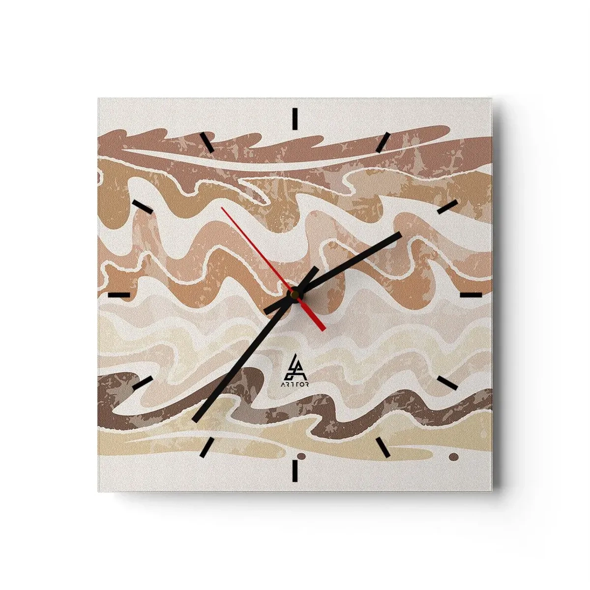 Reloj de pared - Reloj de vidrio - Buena energía - buenas emociones - 40x40 cm