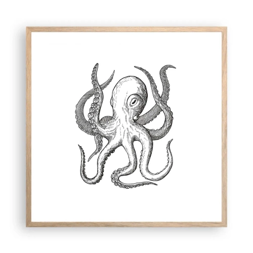 Póster en marco roble claro - Bailando con olas - 60x60 cm