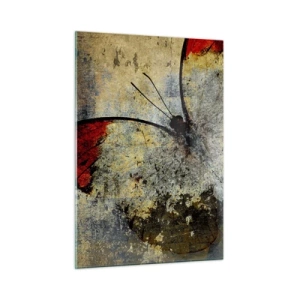 Cuadro sobre vidrio - Impresiones sobre Vidrio - Mariposa abstracta sobre un fondo envejecido - 50x70cm - Mira antes de que desaparezca - Decoración de pared moderna para salón y dormitorio ARTTOR