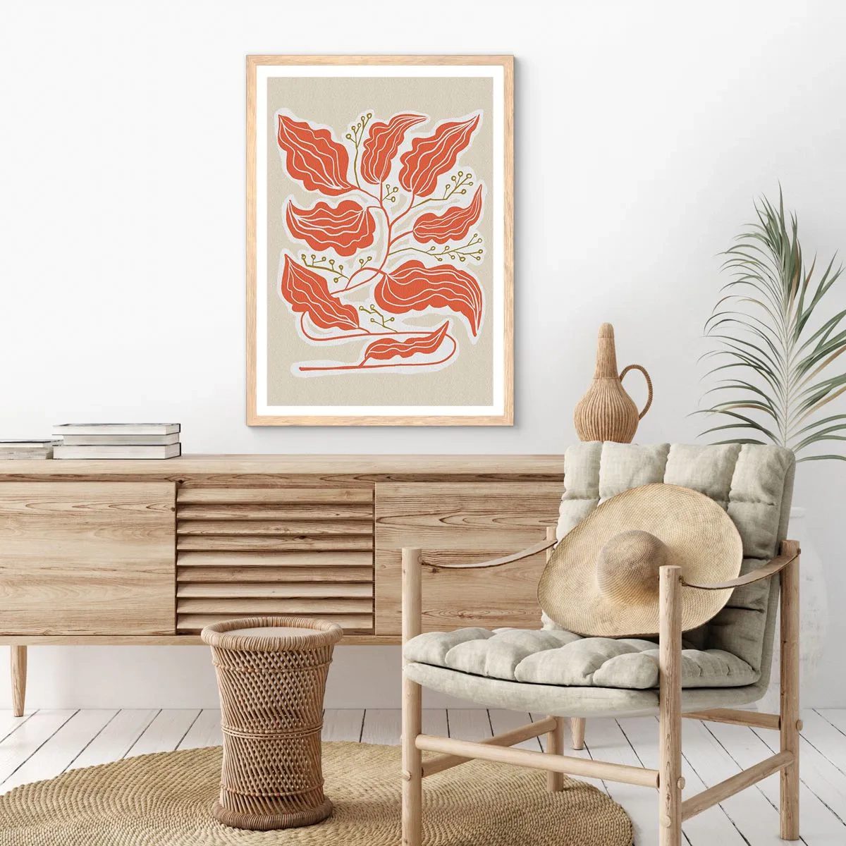 Póster en marco roble claro - Folk y coral - 40x50 cm