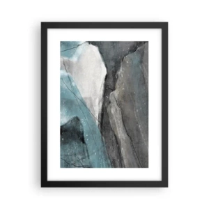 Póster en marco negro - Abstracción: rocas y hielo - 30x40 cm