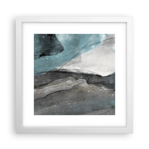 Póster en marco blanco - Abstracción: rocas y hielo - 30x30 cm
