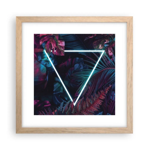 Póster en marco roble claro - Jardín fluorescente - 30x30 cm